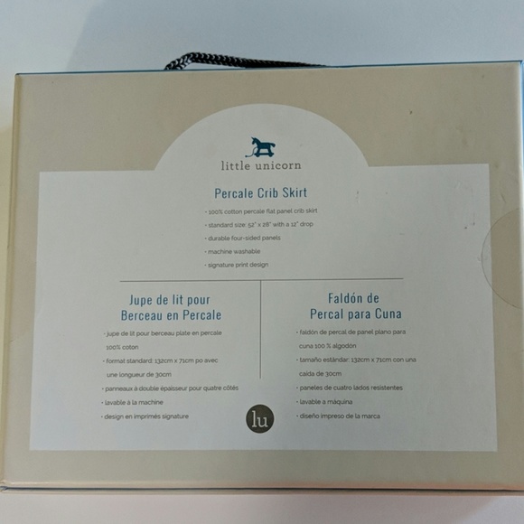 Little Unicorn Percale Crib Skirt - Picture 3 of 6